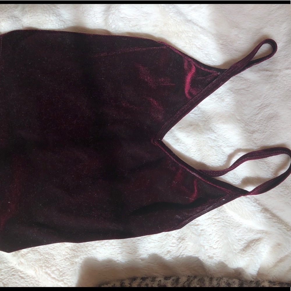 Maroon Velvet Tank Top